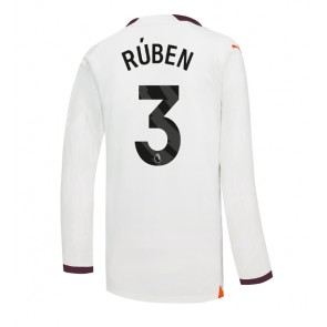 Manchester City Ruben Dias #3 Replika Udebanetrøje 2023-24 Langærmet